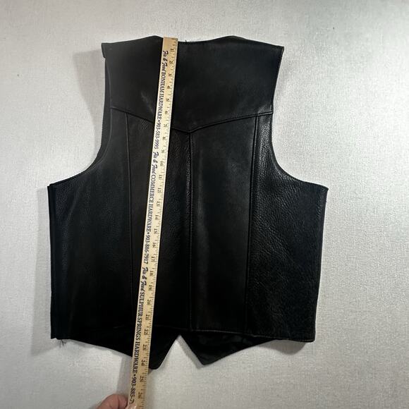 Event Leather Black Motorcycle Leather Vest Men's 44 Riding Club - Picture 6 of 10